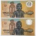 AUSTRALIA 1988 . TEN 10 DOLLARS BANKNOTE . FRASER / JOHNSTON . CONSEC PAIR . LAST PREFIX AB33 AUSTRALIA 1988 . TEN 10 DOLLARS BANKNOTE . FRASER / JOHNSTON . CONSEC PAIR . LAST PREFIX AB33